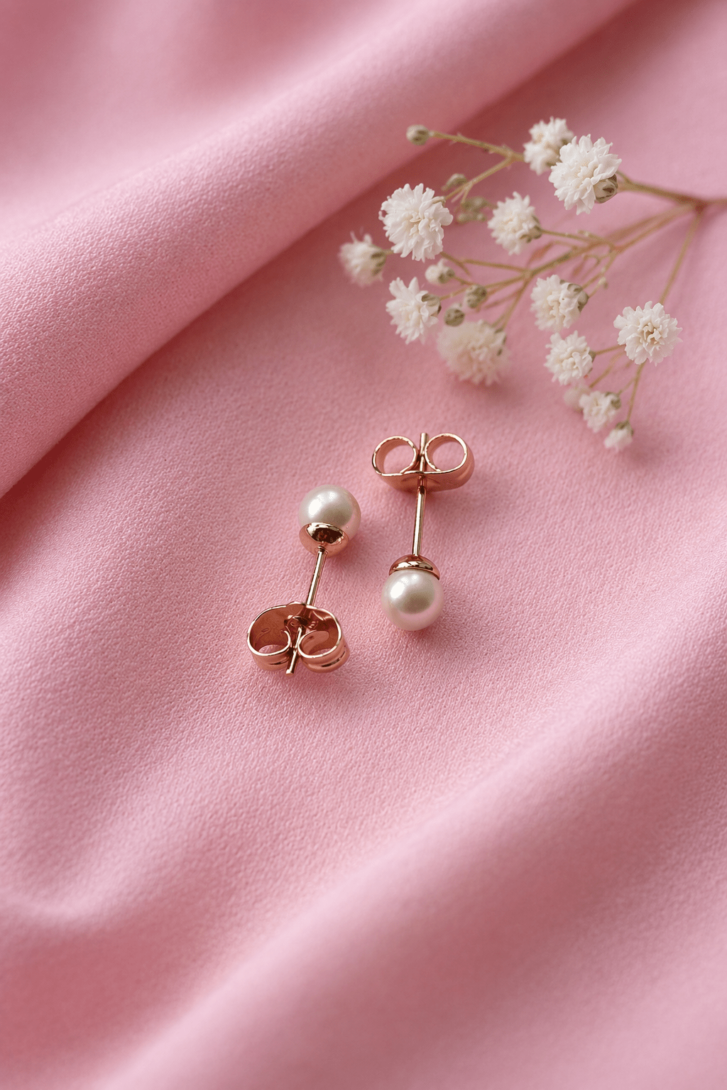 Apzeltīti nagliņu auskari ar pērlīti - 18k - apzeltita - rotas