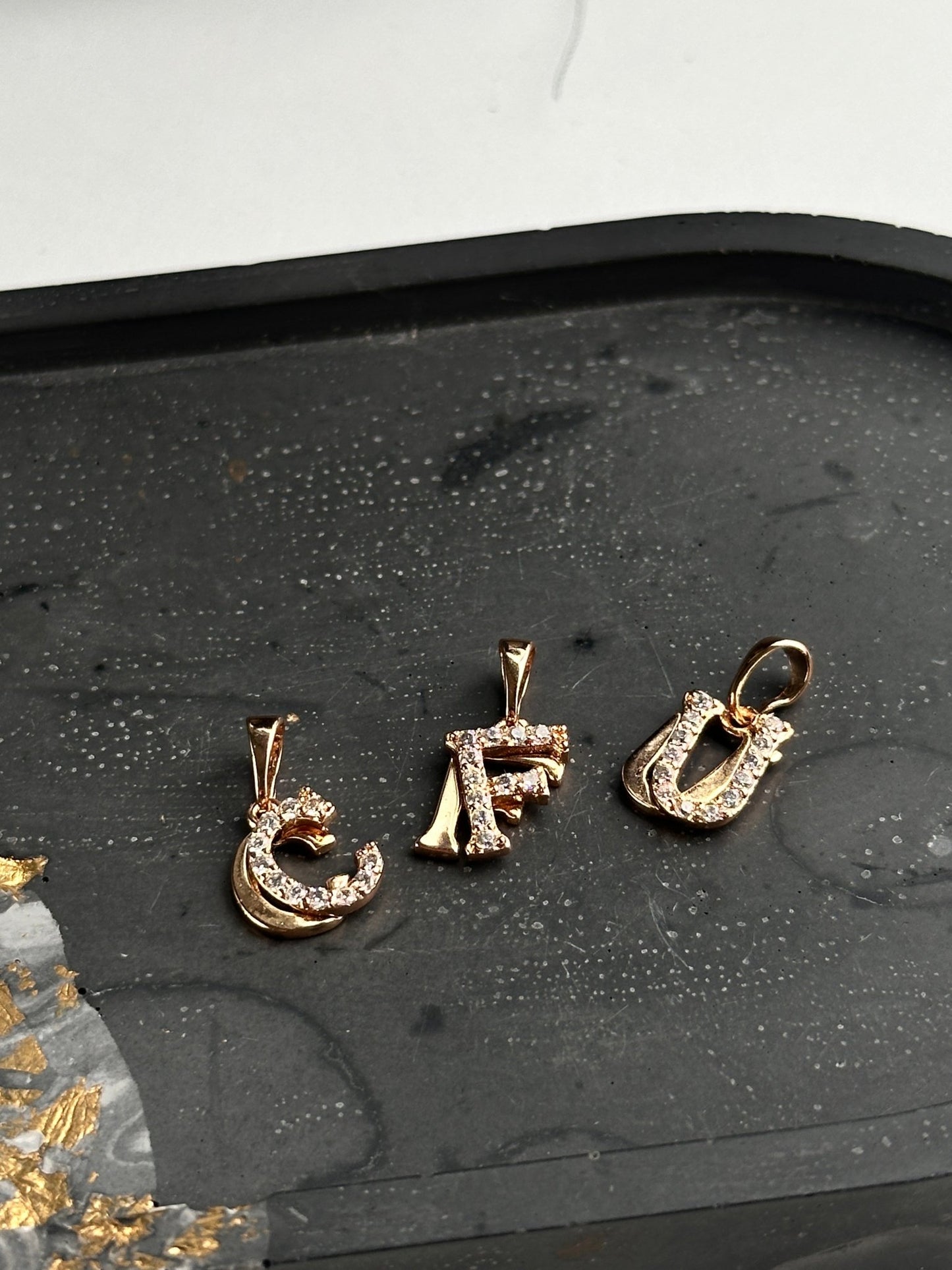 Double letter pendants gold plated jewelry for women