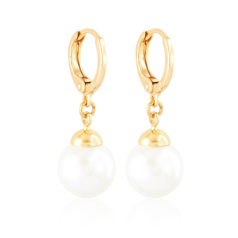 Elise Pearl Drop Earrings 18K Gold, Hypoallergenic, Water