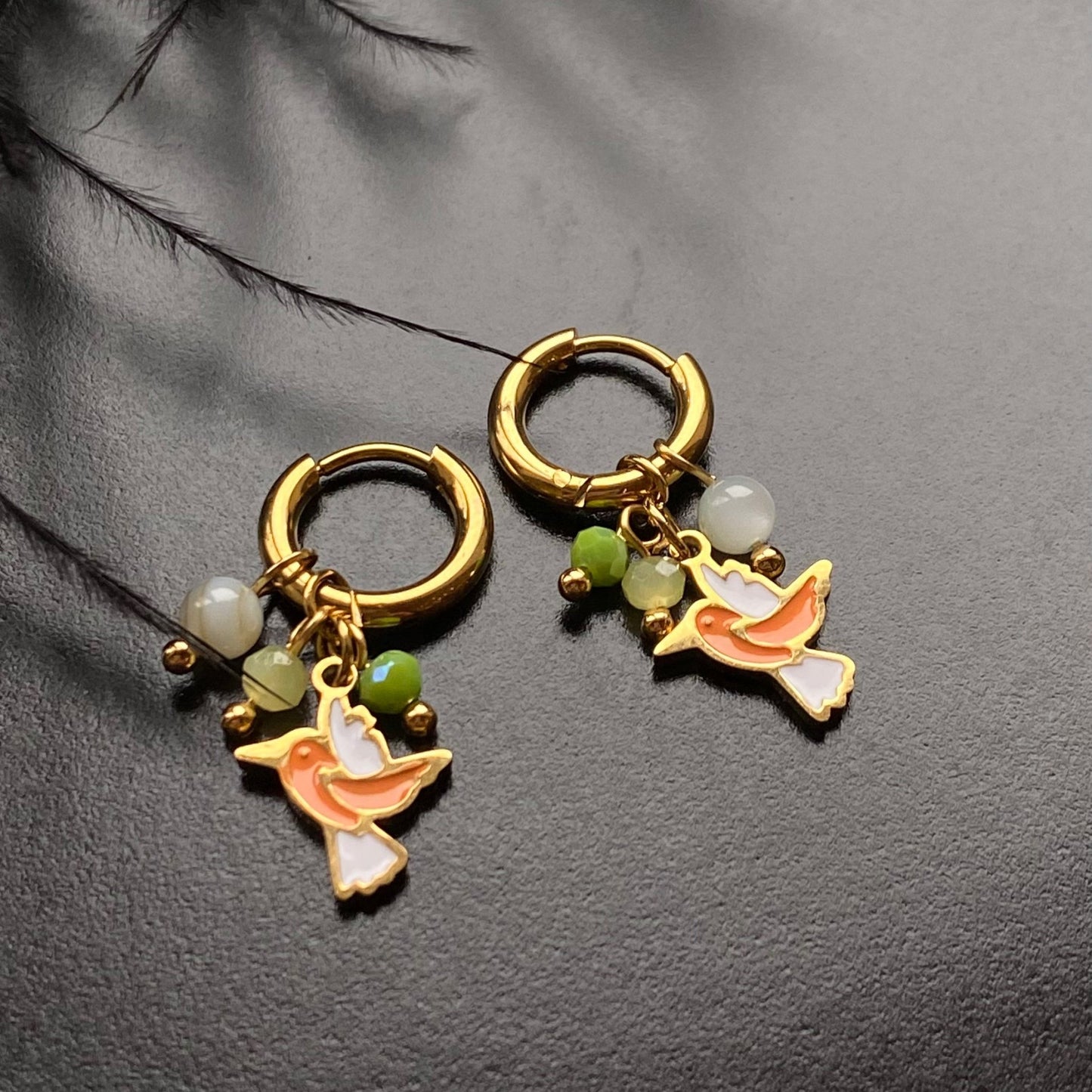 Pavasara Maģija – 3in1 apzeltīti auskari ar noņemamiem piekariņiem Stainless steel earrings WOMENS EARRINGS