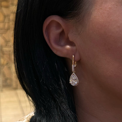 Dazzling Teardrop Earrings - Gold or Silver