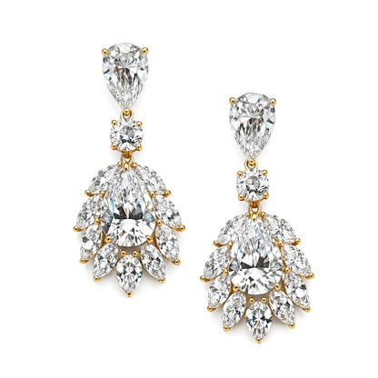 Sparkling earrings with crystal decorations