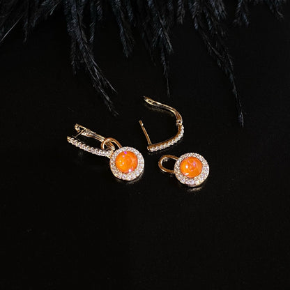 Amber Glow - 2in1 Removable Drop Earrings18k Gold - Plated Earrings2 - in - 1 earringsAmber earrings