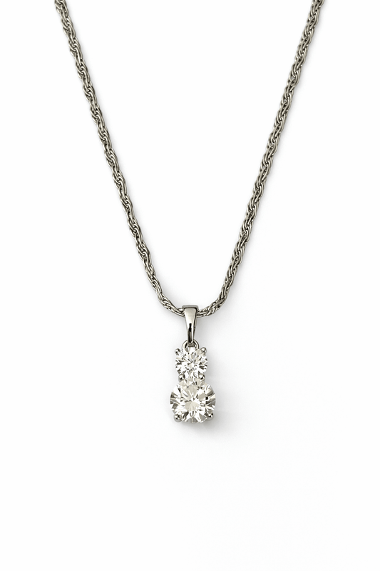 Apsudrabota kaklarota ar diviem cirkonijiem - 18k - apzeltita - rotas