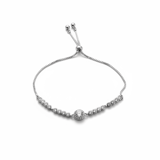 Apsudrabota regulējama rokasspradze ar apaļu kristālu - 18k - apzeltita - rotas