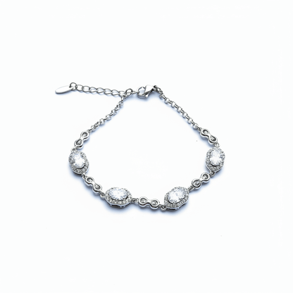 Apsudrabota rokassprādze ar krāsainiem kristāliem - 18k - apzeltita - rotas