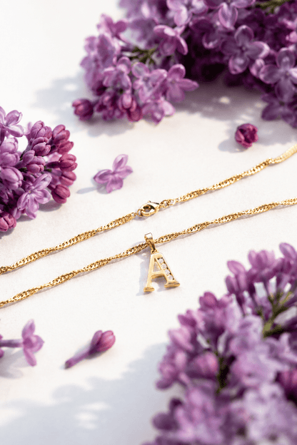 Gold Plated Letter Necklace Gold Plated Jewelry For Women
