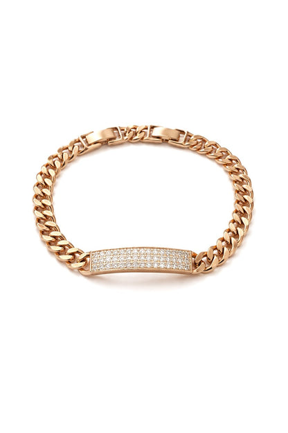 Gold-plated bracelet with embedded zircons - 18k - gold-plated - jewelry
