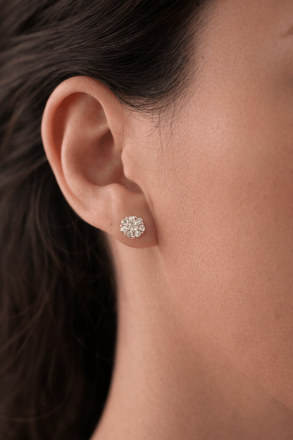 Apzeltītas nagliņas ar cirkoniju vainagu - 18k - apzeltita - rotas