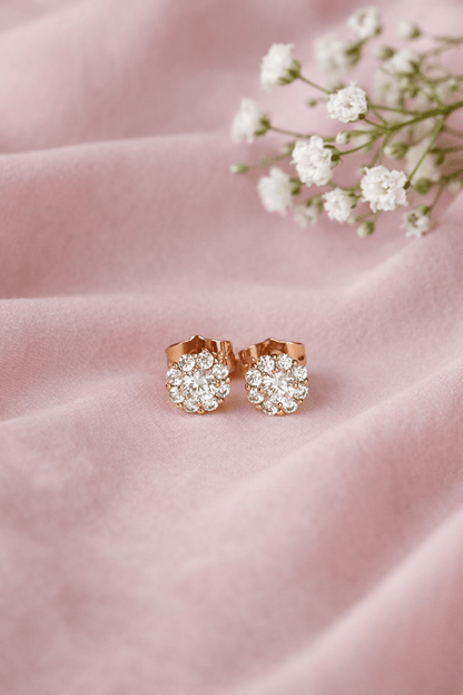 Apzeltītas nagliņas ar cirkoniju vainagu - 18k - apzeltita - rotas