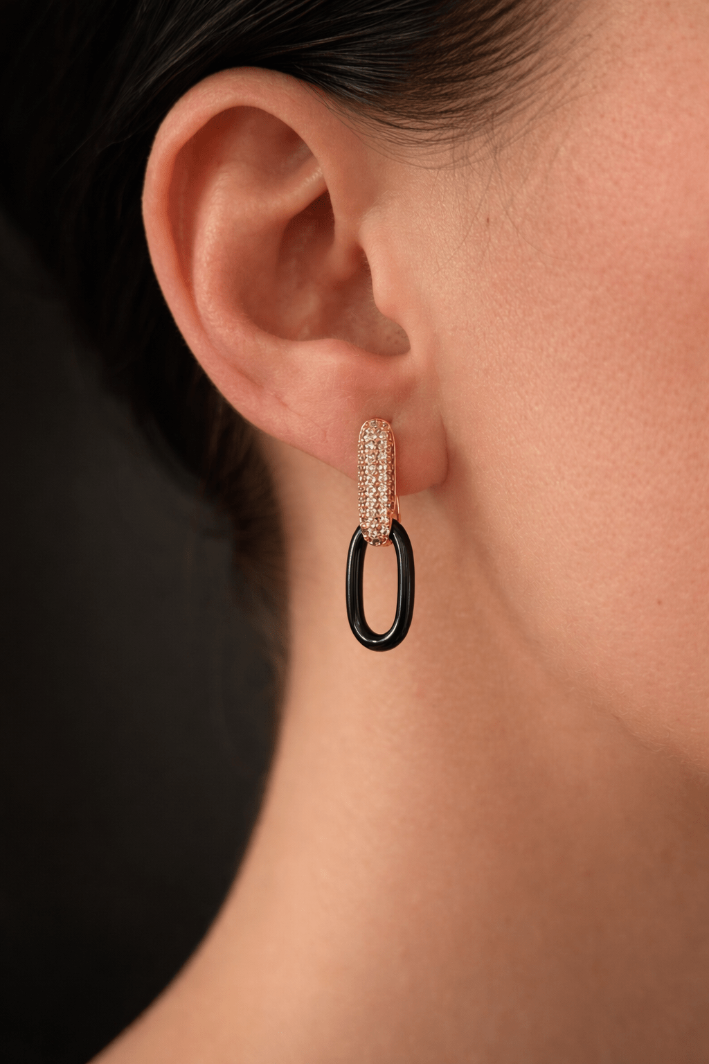 Apzeltīti auskari ar keramikas piekariņu - 18k - apzeltita - rotas