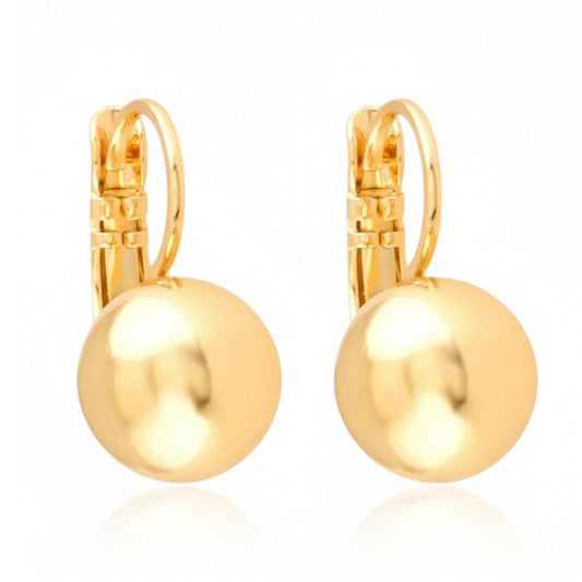 Apzeltīti auskari ar zelta bumbiņu un angļu aizdari - 18k - apzeltita - rotas