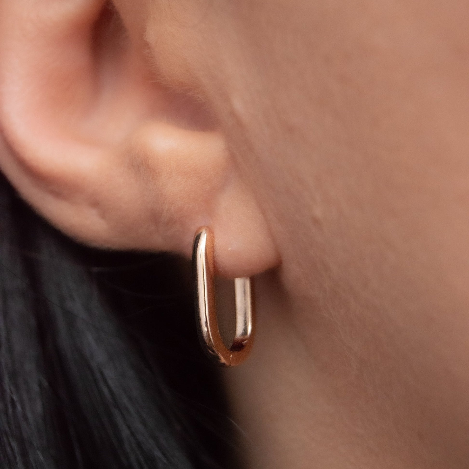 Apzeltīti ovālie riņķīši - 18k - apzeltita - rotas