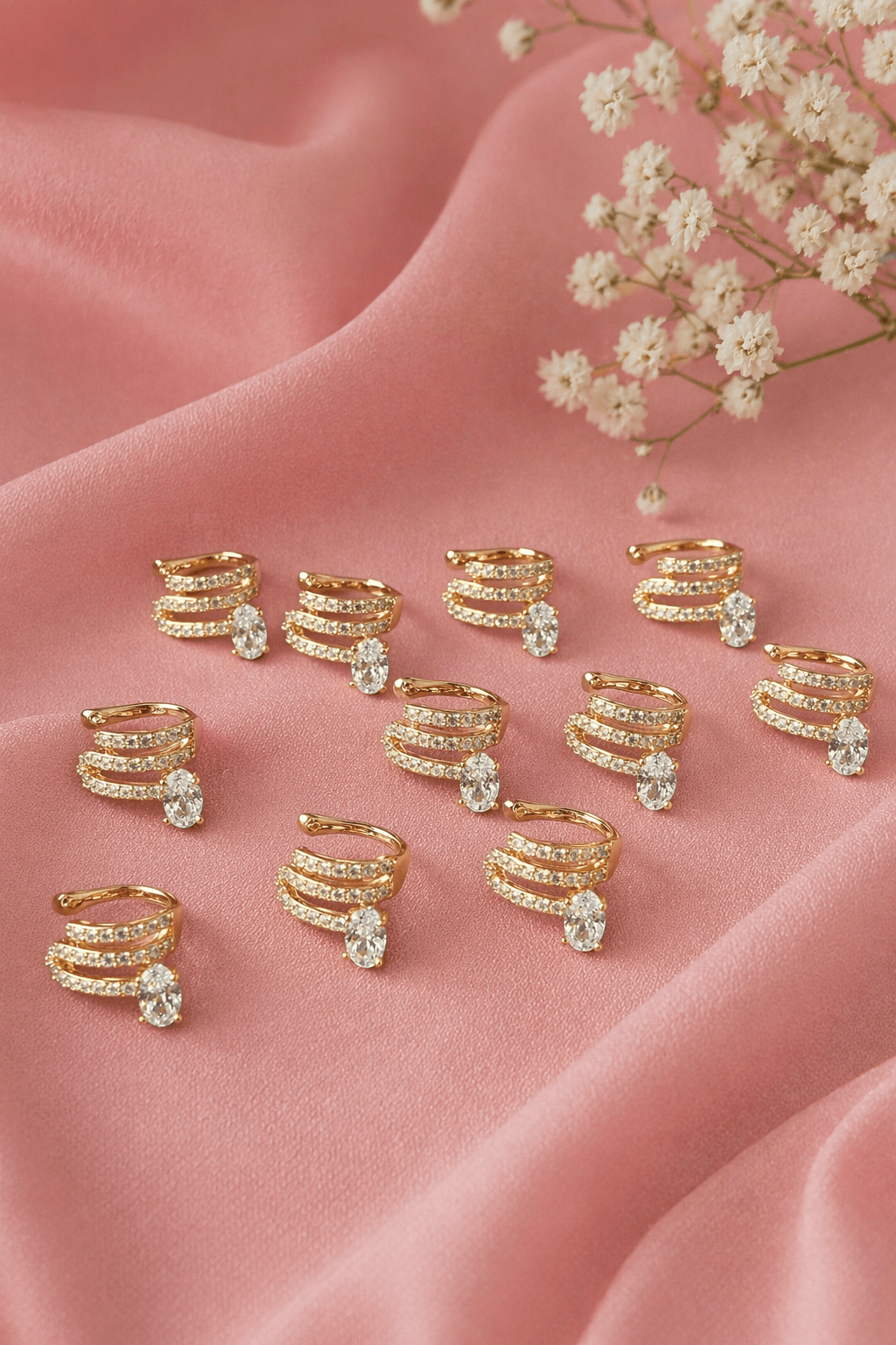 Apzeltīts ausu cuff - 18k - apzeltita - rotas