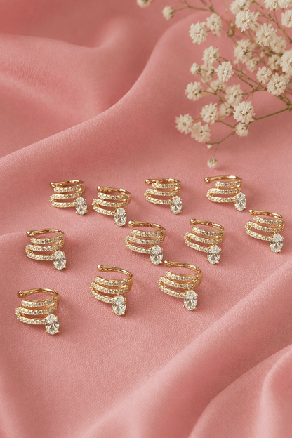 Apzeltīts ausu cuff - 18k - apzeltita - rotas