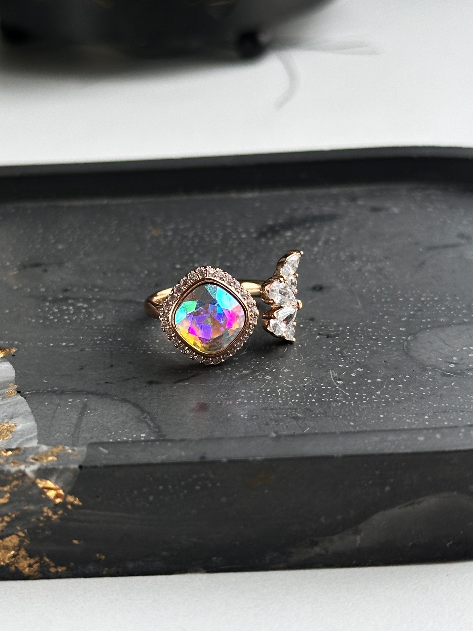 Open type ring gold plated jewelry for women