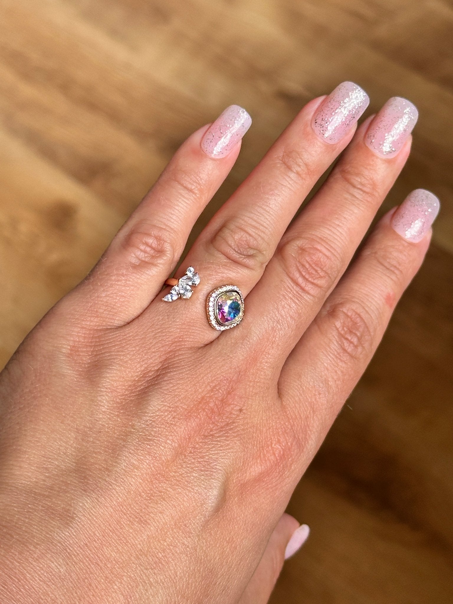 Open type ring gold plated jewelry for women