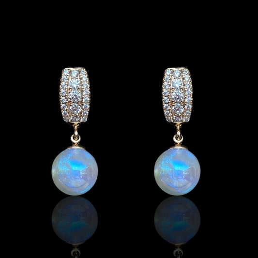 Aurora - Gold Plated Luxury Earrings with Pearlescent Drop18k Gold - PlatedAnti - Allergic JewelryAurora Earrings