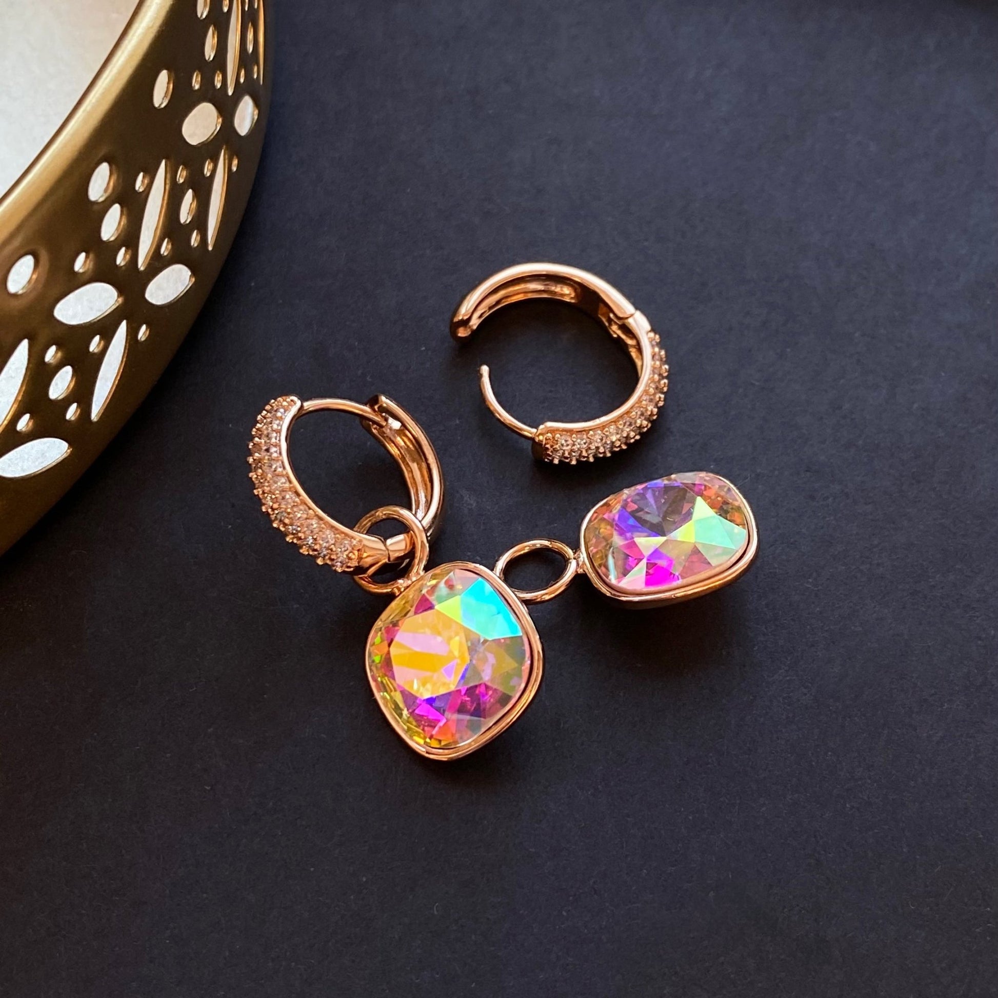 Apzeltīti auskari - Auskari ar noņemamu piekariņu (Vairākas krāsas) - 16