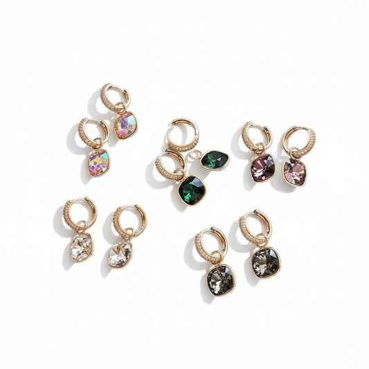 Apzeltīti auskari - Auskari ar noņemamu piekariņu (Vairākas krāsas) - 1