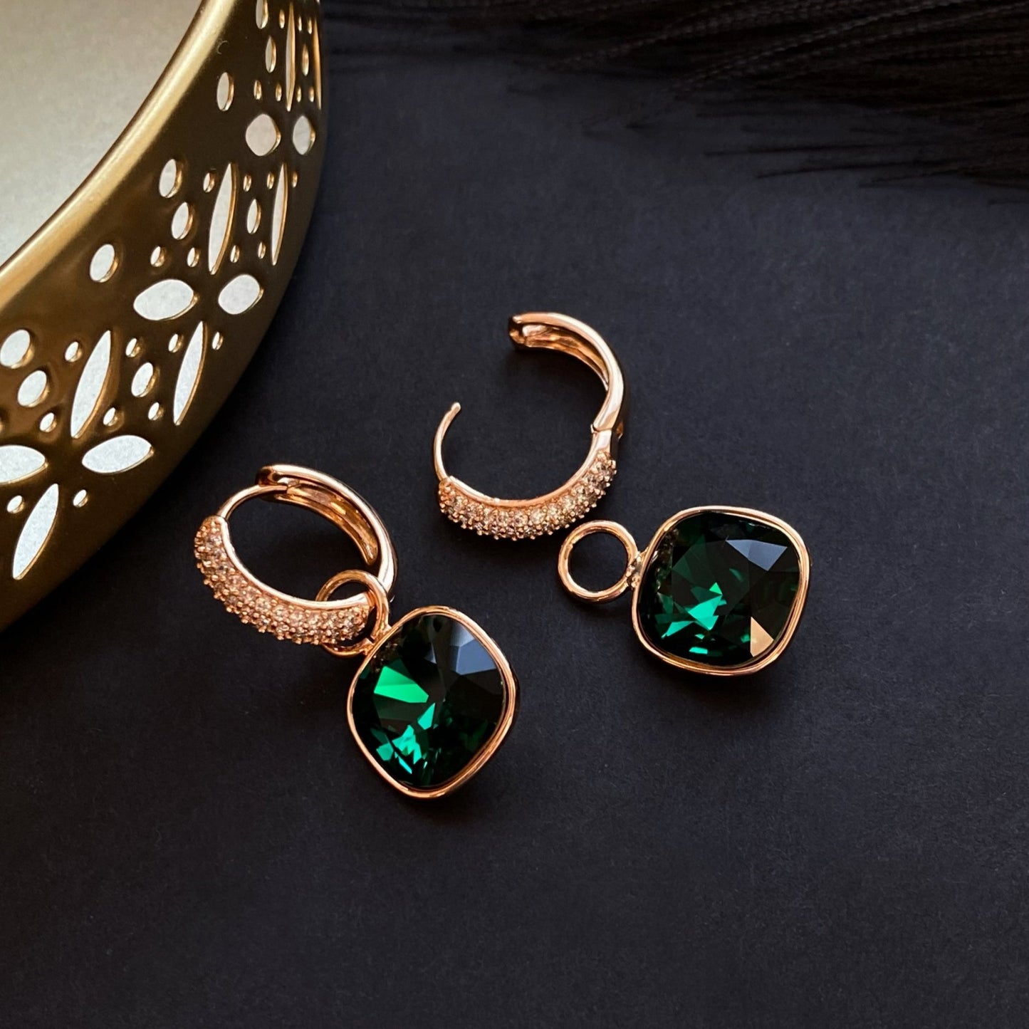 Apzeltīti auskari - Auskari ar noņemamu piekariņu (Vairākas krāsas) - 18