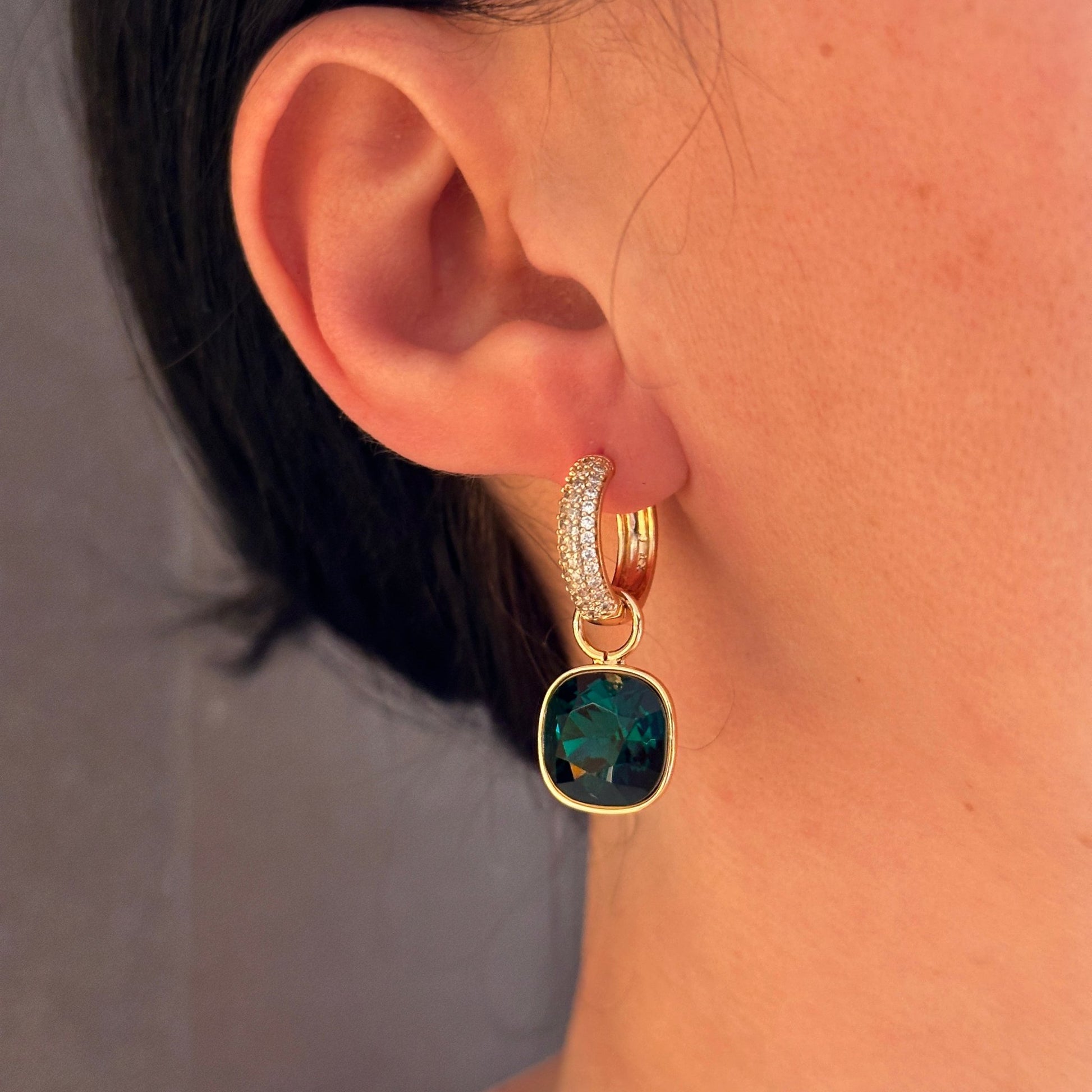 Apzeltīti auskari - Auskari ar noņemamu piekariņu (Vairākas krāsas) - 14