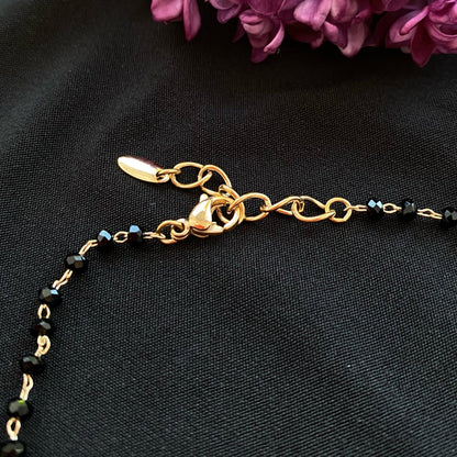 BLACK CRYSTAL BRACELETgold plated braceletwomans bracelet