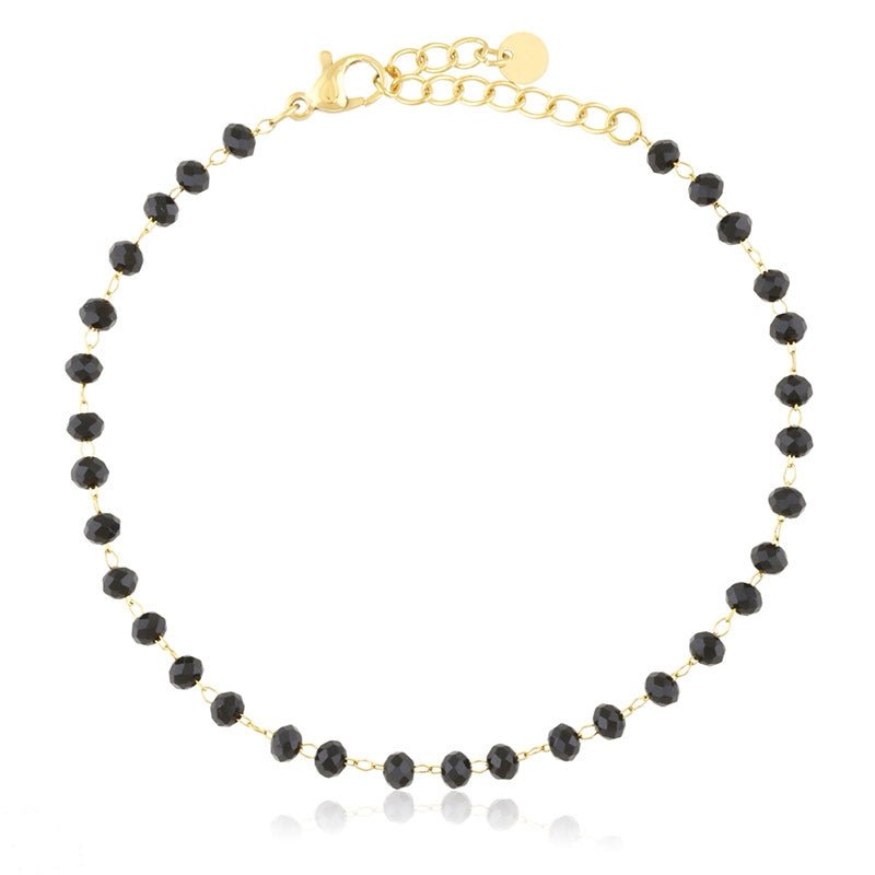 BLACK CRYSTAL BRACELETgold plated braceletwomans bracelet