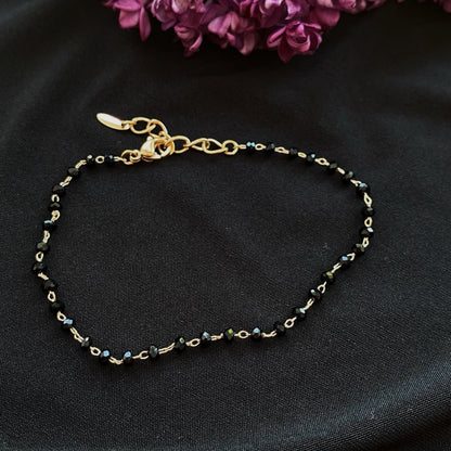 BLACK CRYSTAL BRACELETgold plated braceletwomans bracelet