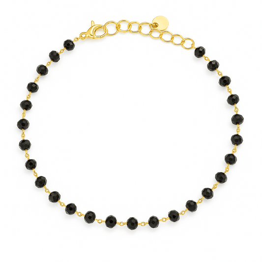 BLACK CRYSTAL BRACELET gold plated bracelet womans bracelet