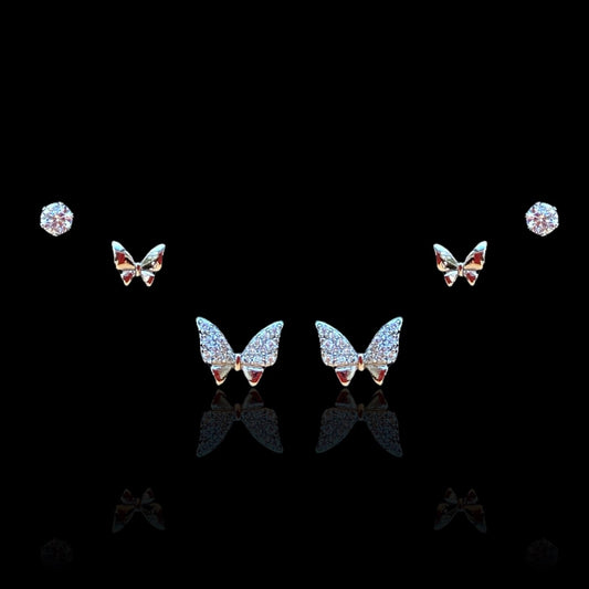 Celestia Butterfly Stud Earring SetButterfly stud earringsCrystal stud earringsElegant earrings set