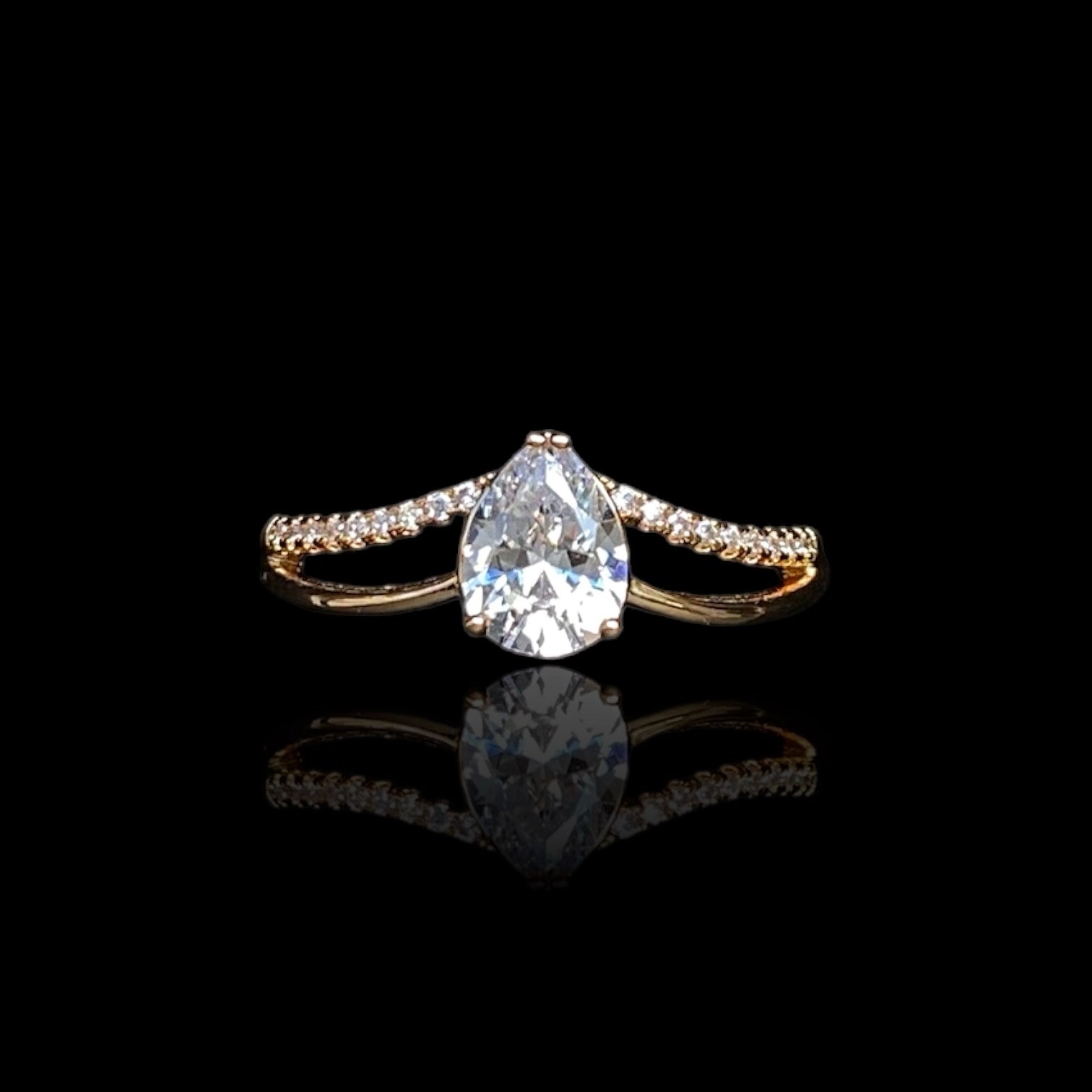 Charlotte 18k Gold - Plated Zirconia Water - Resistant Ring