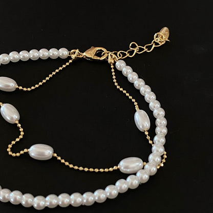 Double Pearl – dubultā rokassprādze ar pērlītēm – apzeltītas rotaslietas | Tavas Rotas