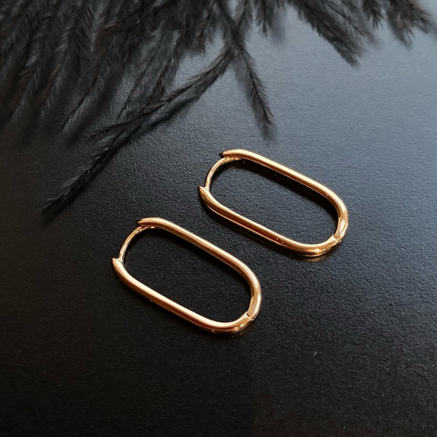 Elena - 18k Gold - Plated Rectangular Hoop Earrings18k Gold - PlatedEveryday EarringsFashion Earrings