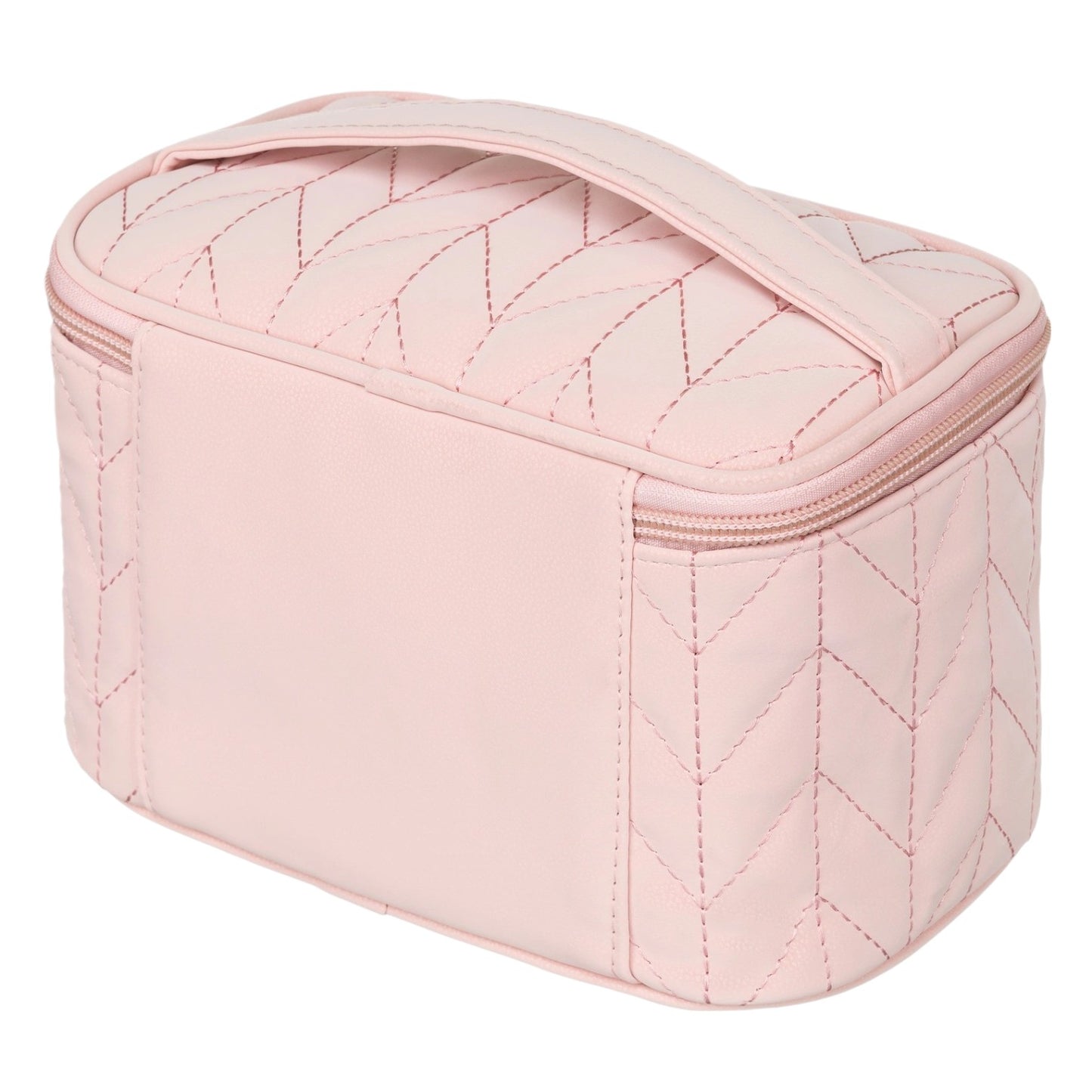 XL Pink Quilted Eco Leather Cosmetic Bag