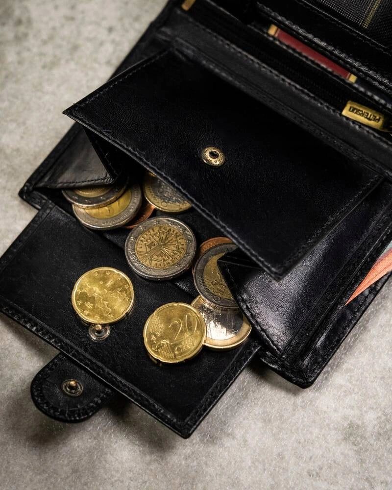 Gift Set: Black Men’s Leather Wallet, Card Holder, and Keychain