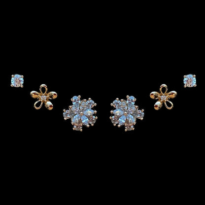 Flora Trio Stud Earring SetElegant earrings setFashion earrings for womenGold - plated stud earrings