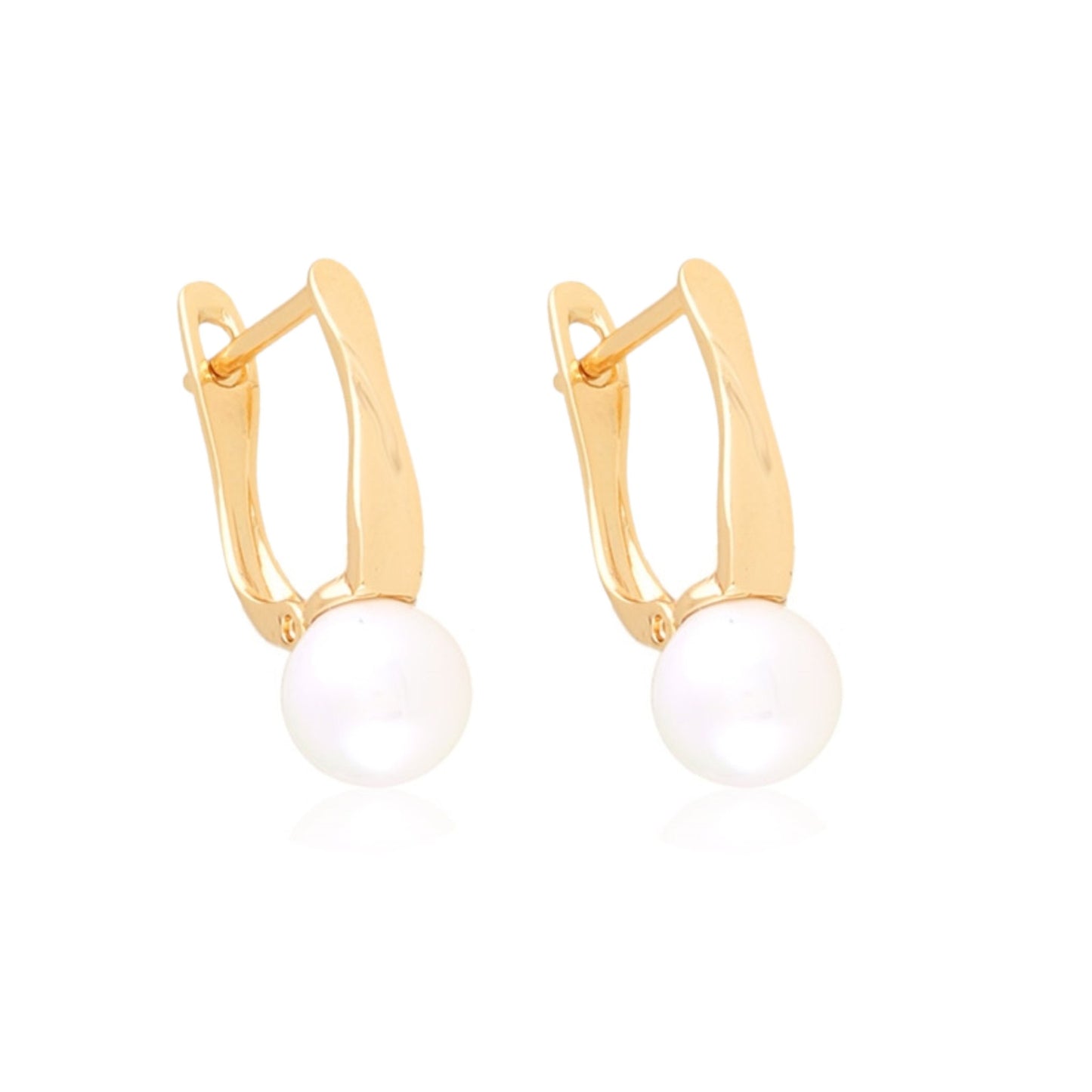 GOLD PLATED EARRINGS WITH PEARL