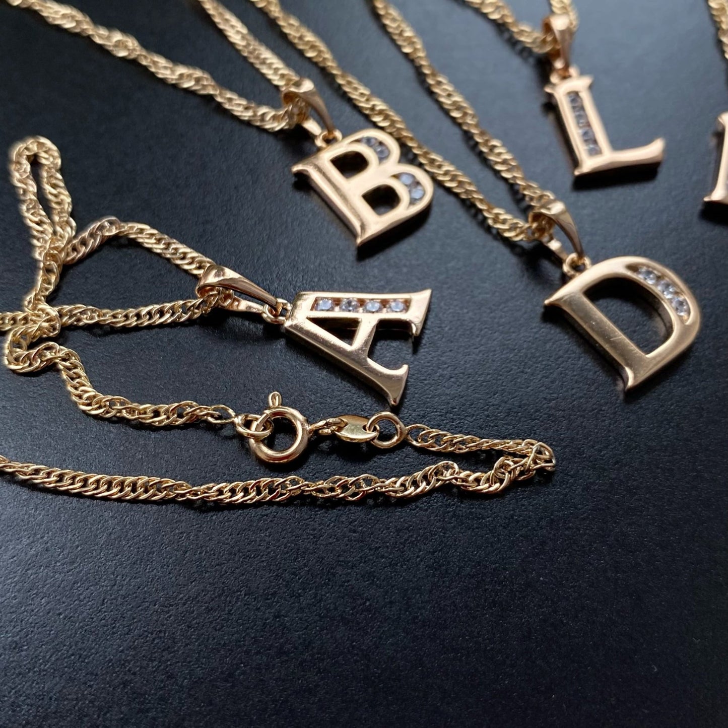GOLD PLATED INITIAL NECKLACE -