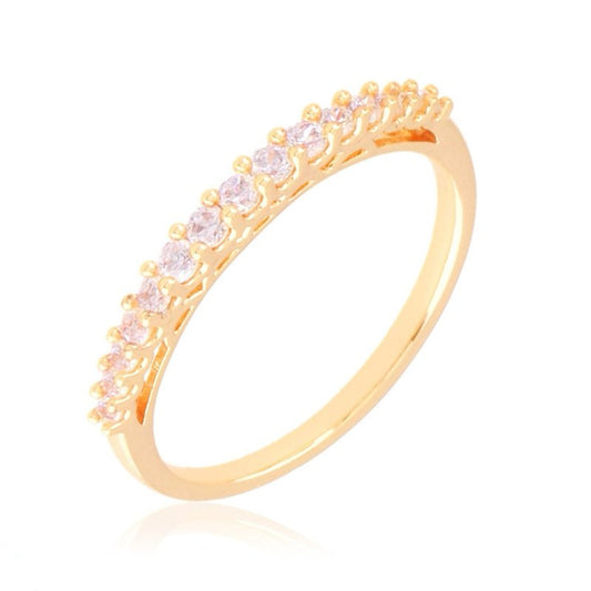 GOLD PLATED RING WITH FINE ZIRCONS -