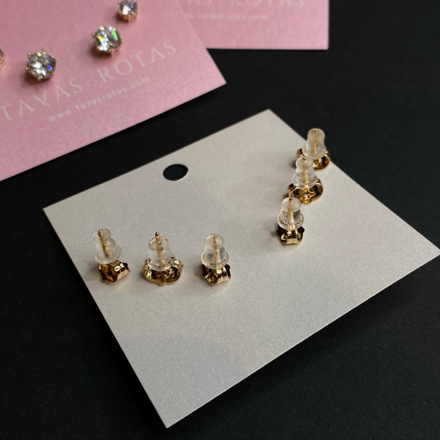 Gold Plated Stud Earring Set - London3 pair earring set3mm stud earrings5mm stud earrings