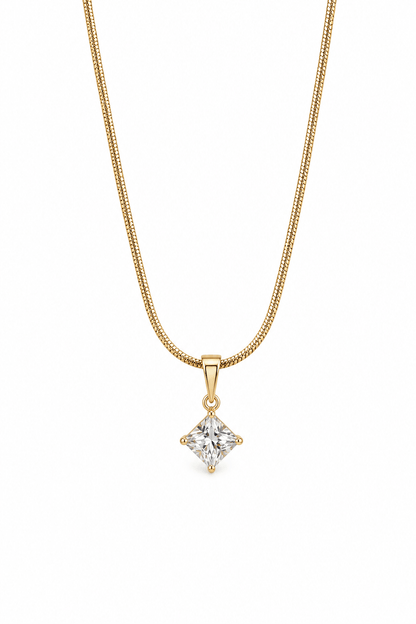 Ilze - 18k gold plated necklace with cubic zirconia pendant gold plated jewelry for women
