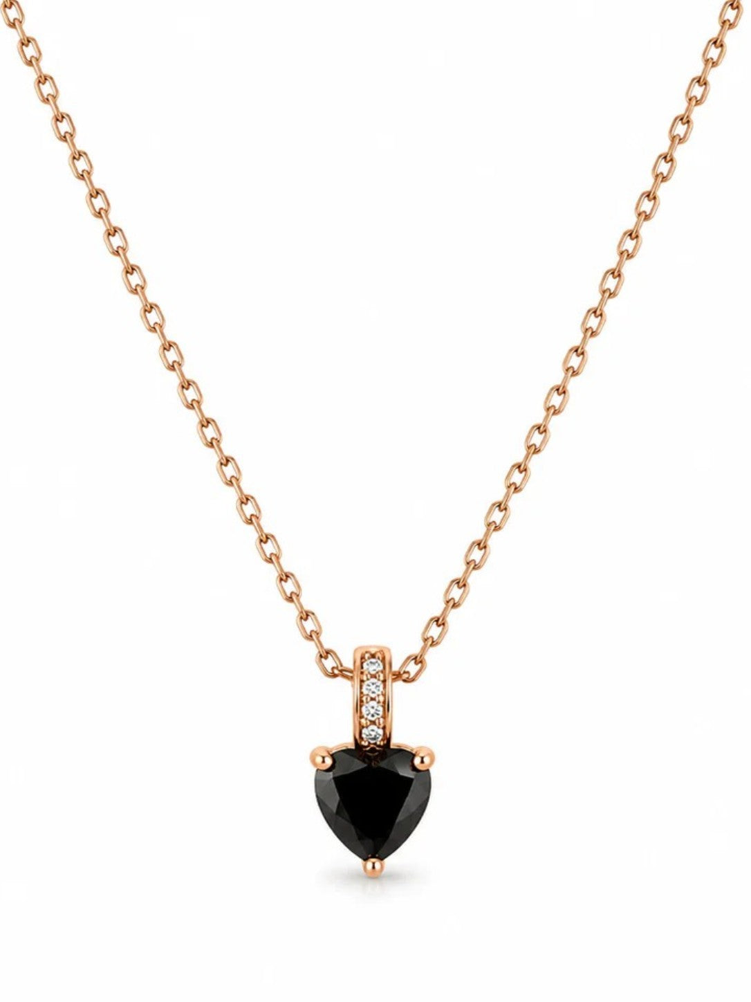 Noir – 18k gold plated necklace with black pendant