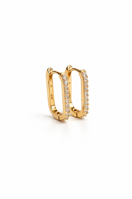 Apzeltīti taisnstura riņķīši ar cirkonijiem