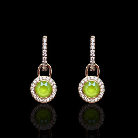 Key Lime Bliss - 2in1 Removable Drop Earrings18k Gold - Plated Earrings2 - in - 1 earringsdetachable charm earrings