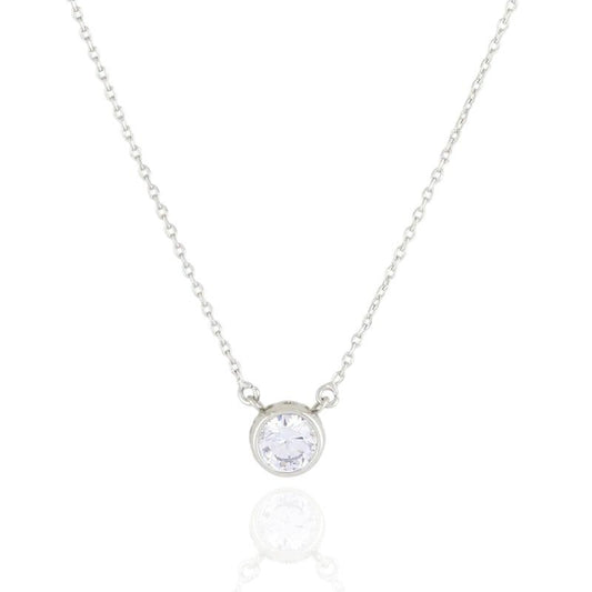 Livia Silver Necklace – 8mm pendant, Adjustable Necklace