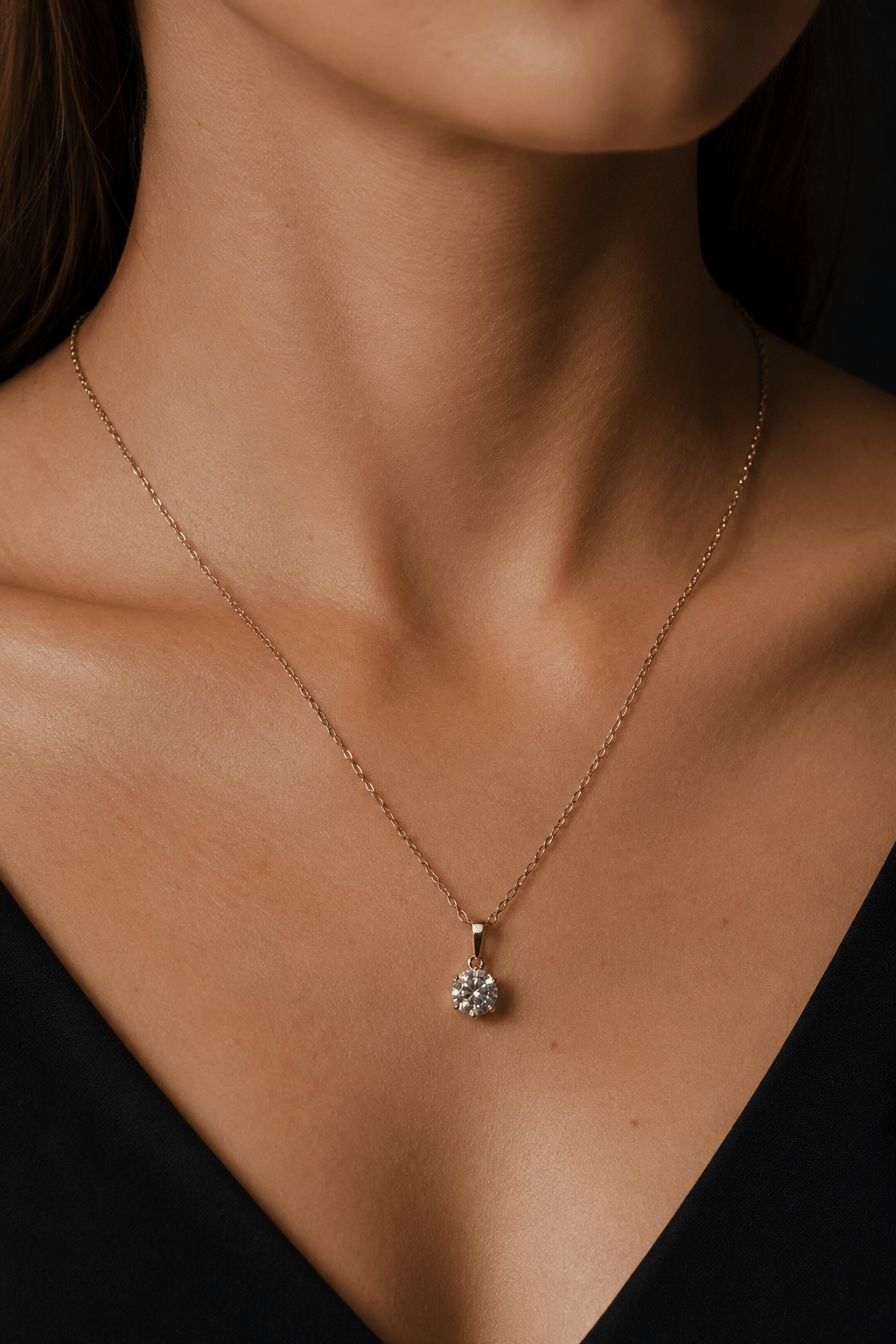 Loretta - 18k Gold Plated Necklace with Cubic Zirconia Pendant Gold Plated Jewelry for Women