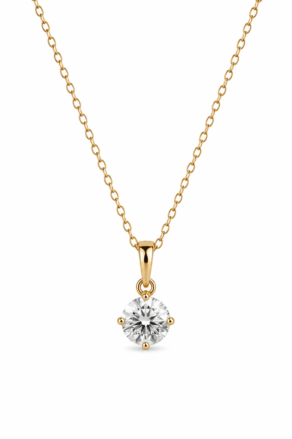Loretta - 18k Gold Plated Necklace with Cubic Zirconia Pendant Gold Plated Jewelry for Women