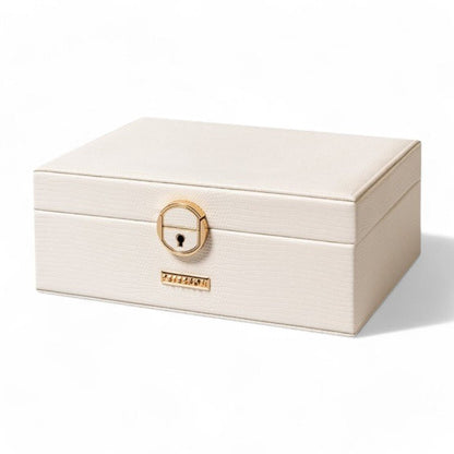 LUX Jewelry and Watch Box (White Snake) Compartment Jewelry Box Eco - Leather Box elegant jewelry organizer