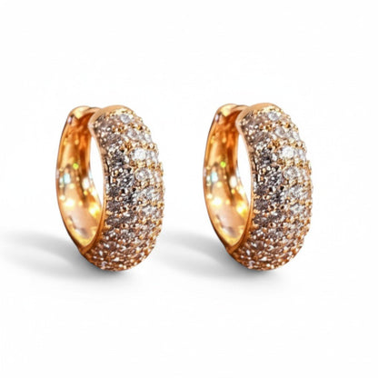  - Luxe Curve – Mirdzošie riņķīšu auskari - 1